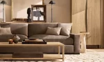 Elegant living room with Gorvey lighting and contemporary decor.