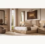 Elegant bedroom with GV Lattice Clear Glass Table Lamps on nightstands.