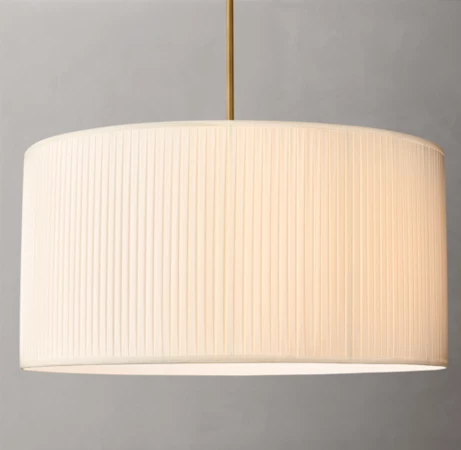 Modern white pendant lamp with ribbed design for stylish lighting.