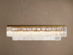 GV Leyland Glass Art Chandelier in Brass