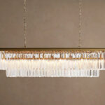 GV Leyland Glass Art Chandelier in Brass
