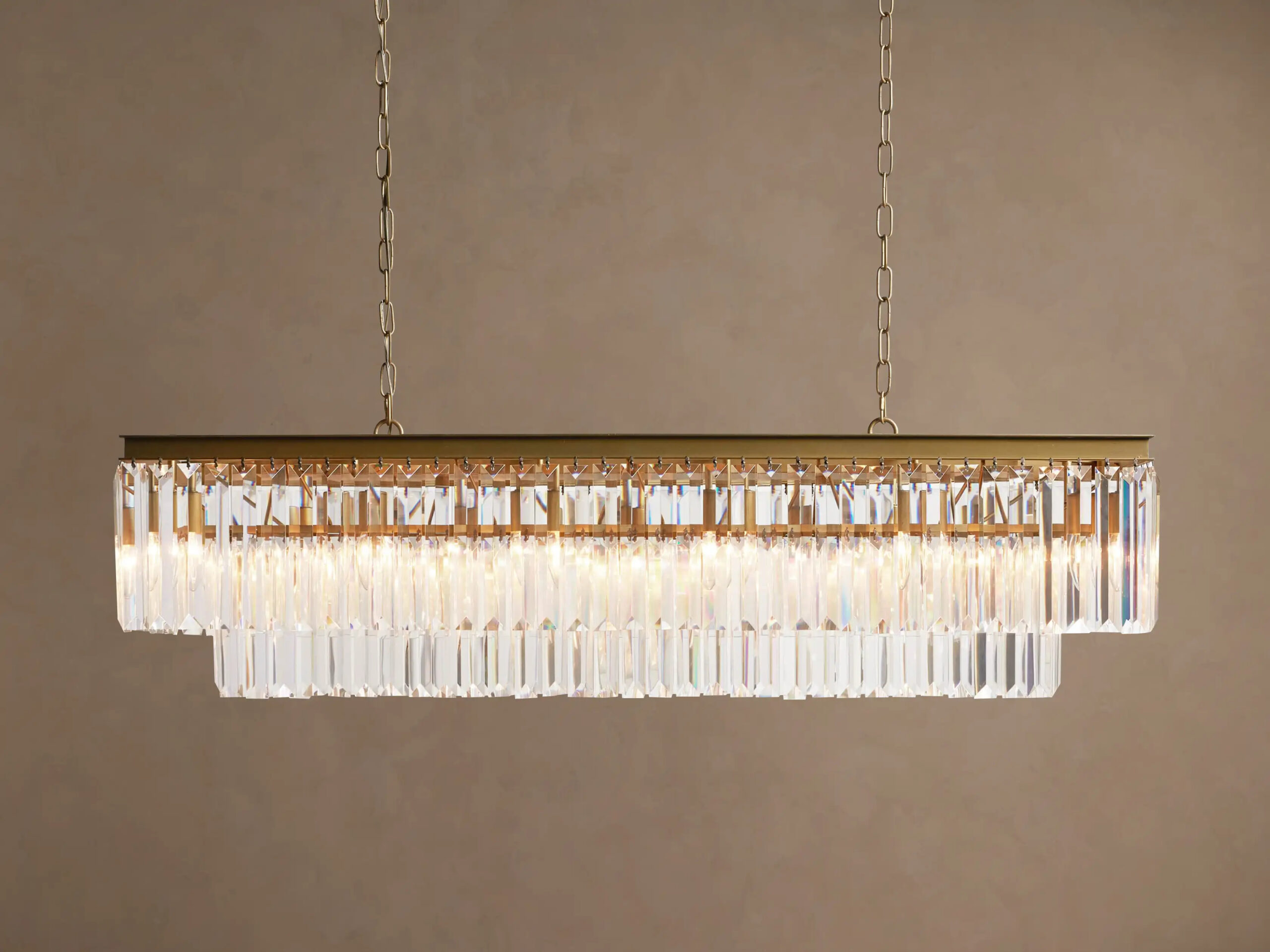 652036H03773_NB260119 GV Leyland Glass Art Chandelier in Brass - Image 1