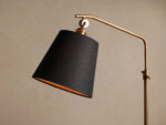 GV Brass Floor Lamp with Antiqued Finish and Black Shade - Image 3