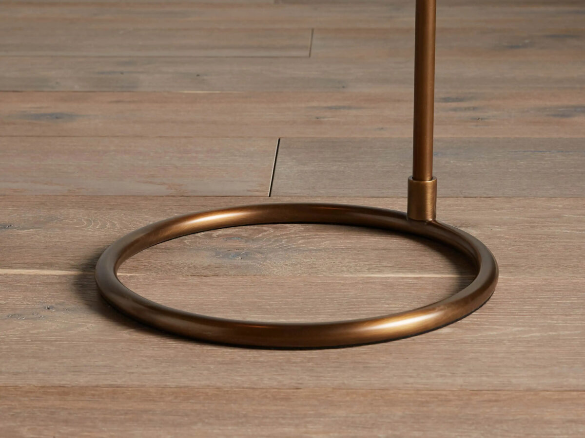 GV Brass Floor Lamp with Antiqued Finish and Black Shade - Image 4