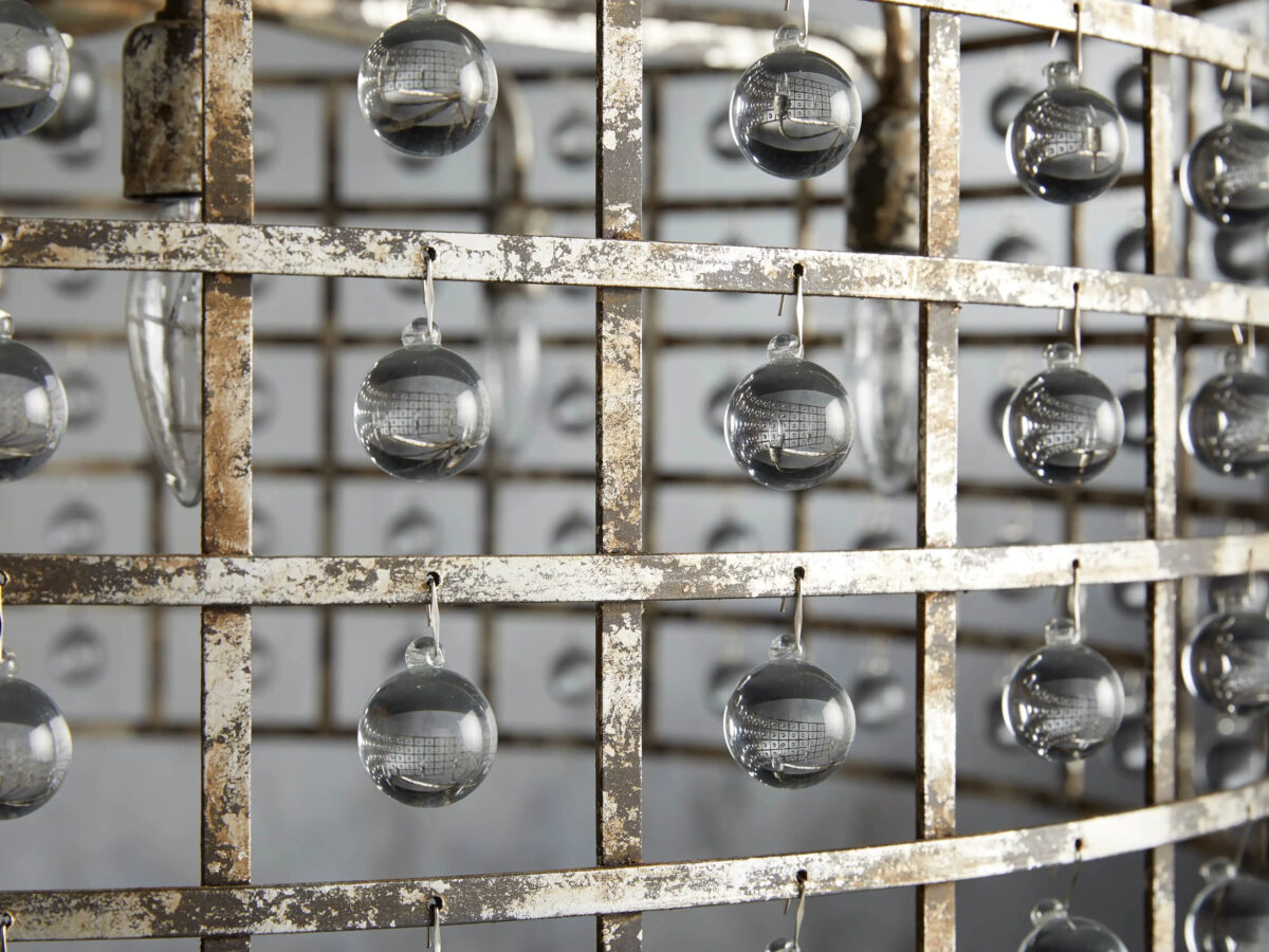 GV La Cage Iron Cage Chandelier 8 Light Silver Clay - Image 4