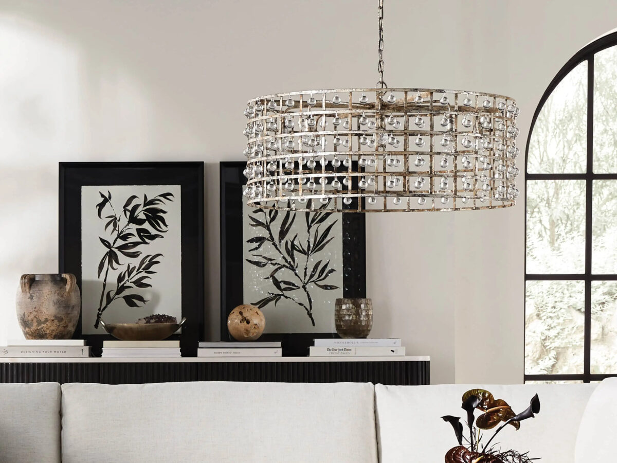 GV La Cage Iron Cage Chandelier 8 Light Silver Clay - Image 3