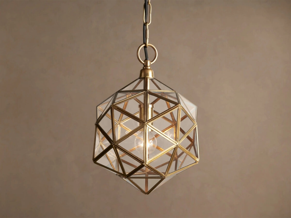 GV Eliana Brass Lantern Pendant Light - Image 3