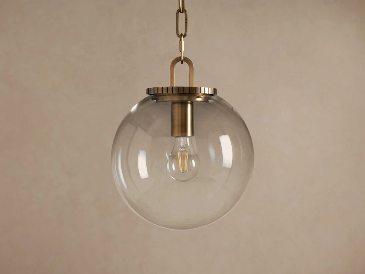 GV Glass Globe Pendant with Chain - Image 2