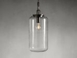 GV Wescott Bronze Pendant Light with Clear Glass Cylinder Shade