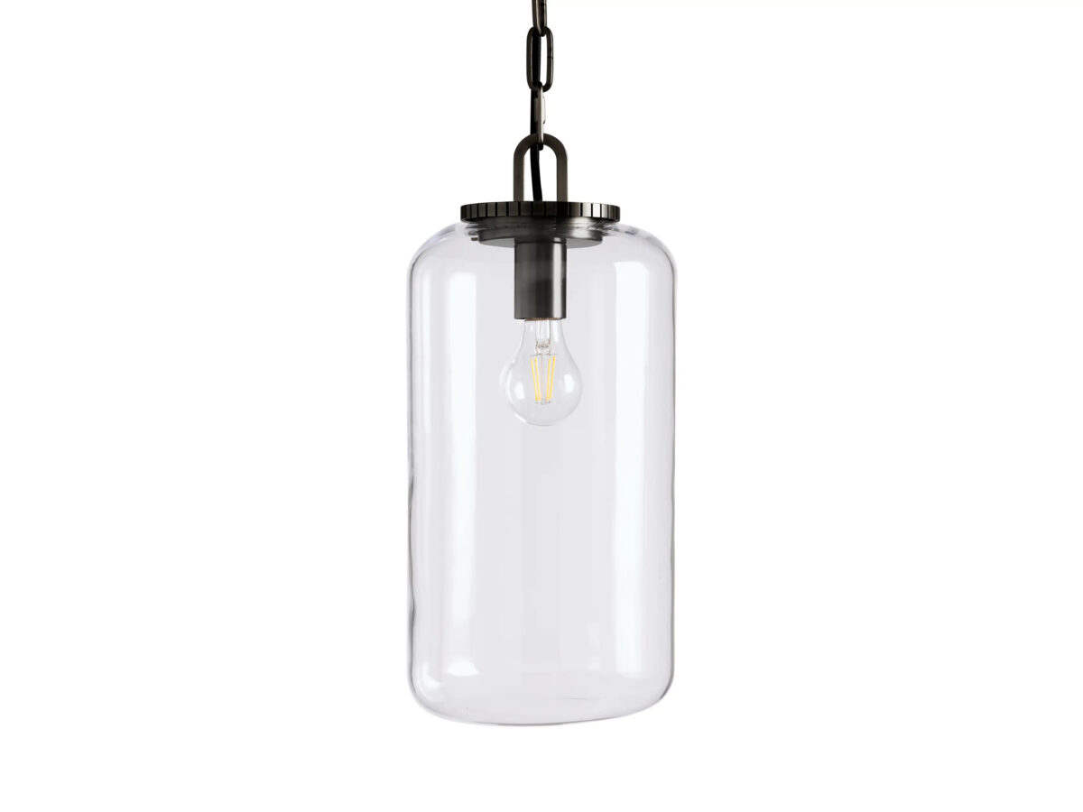 GV Wescott Bronze Pendant Light with Clear Glass Cylinder Shade - Image 5