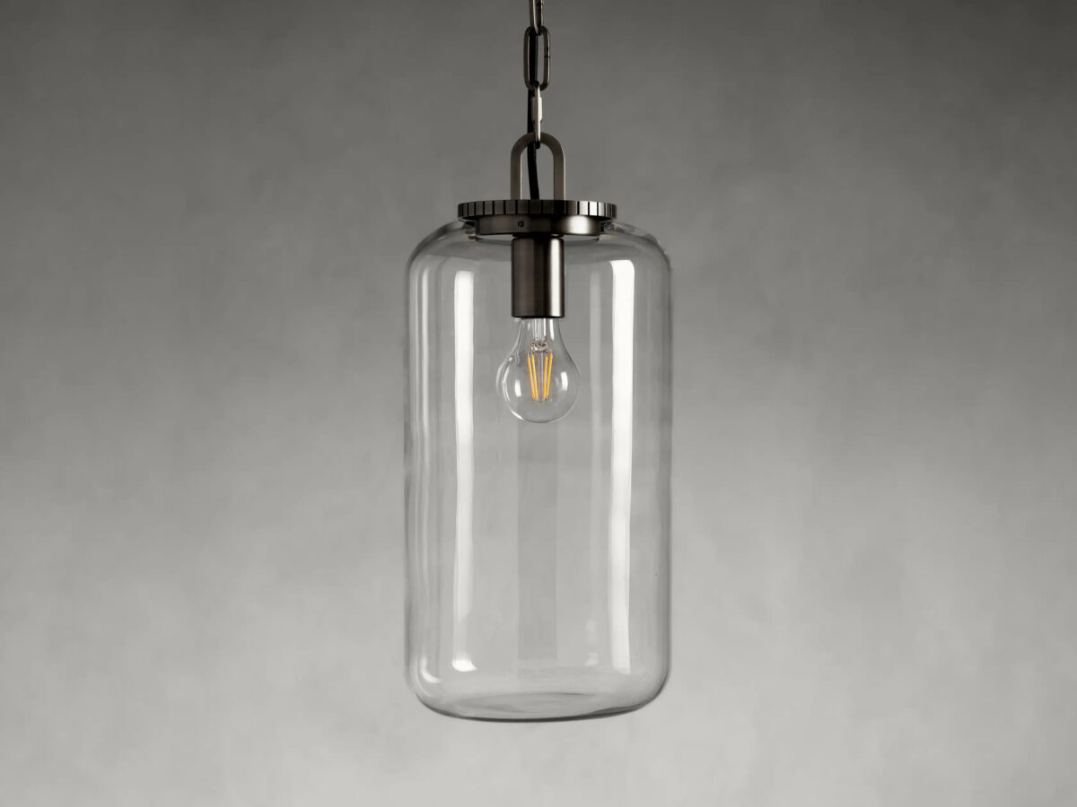 GV Wescott Bronze Pendant Light with Clear Glass Cylinder Shade - Image 8