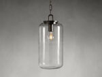 GV Wescott Bronze Pendant Light with Clear Glass Cylinder Shade - Image 2