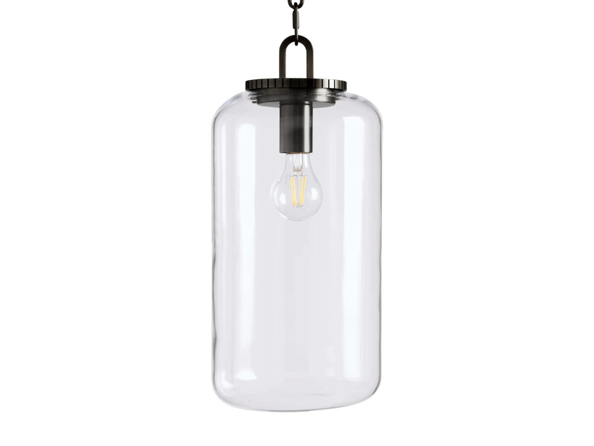 GV Wescott Bronze Pendant Light with Clear Glass Cylinder Shade - Image 7