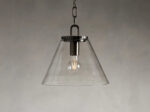 GV Bronze Cone Pendant with Clear Glass Chain Light