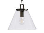 GV Bronze Cone Pendant with Clear Glass Chain Light - Image 2