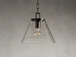 GV Bronze Cone Pendant with Clear Glass Chain Light - Image 4
