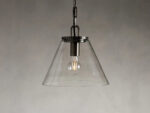 GV Bronze Cone Pendant with Clear Glass Chain Light - Image 7