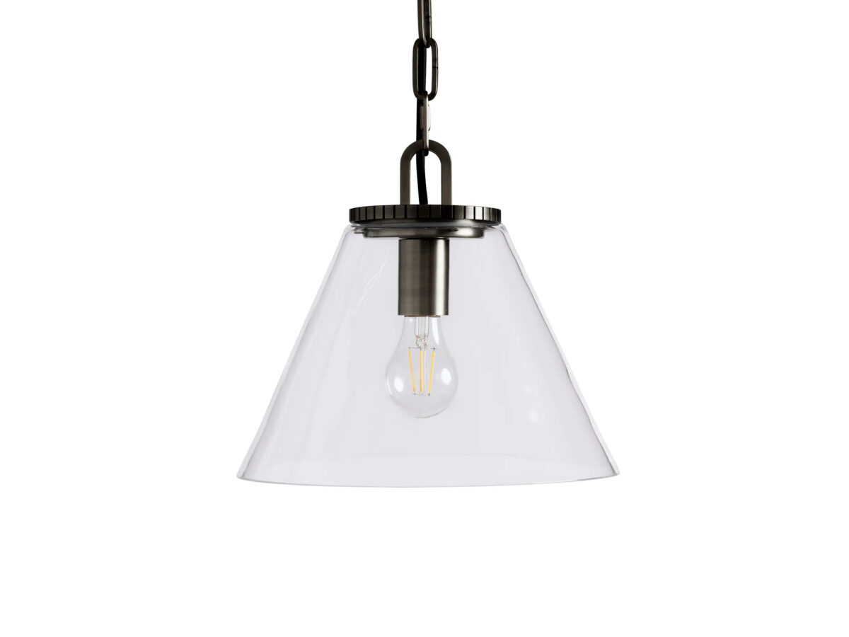 GV Bronze Cone Pendant with Clear Glass Chain Light - Image 5