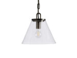GV Bronze Cone Pendant with Clear Glass Chain Light - Image 5