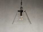 GV Bronze Cone Pendant with Clear Glass Chain Light - Image 3