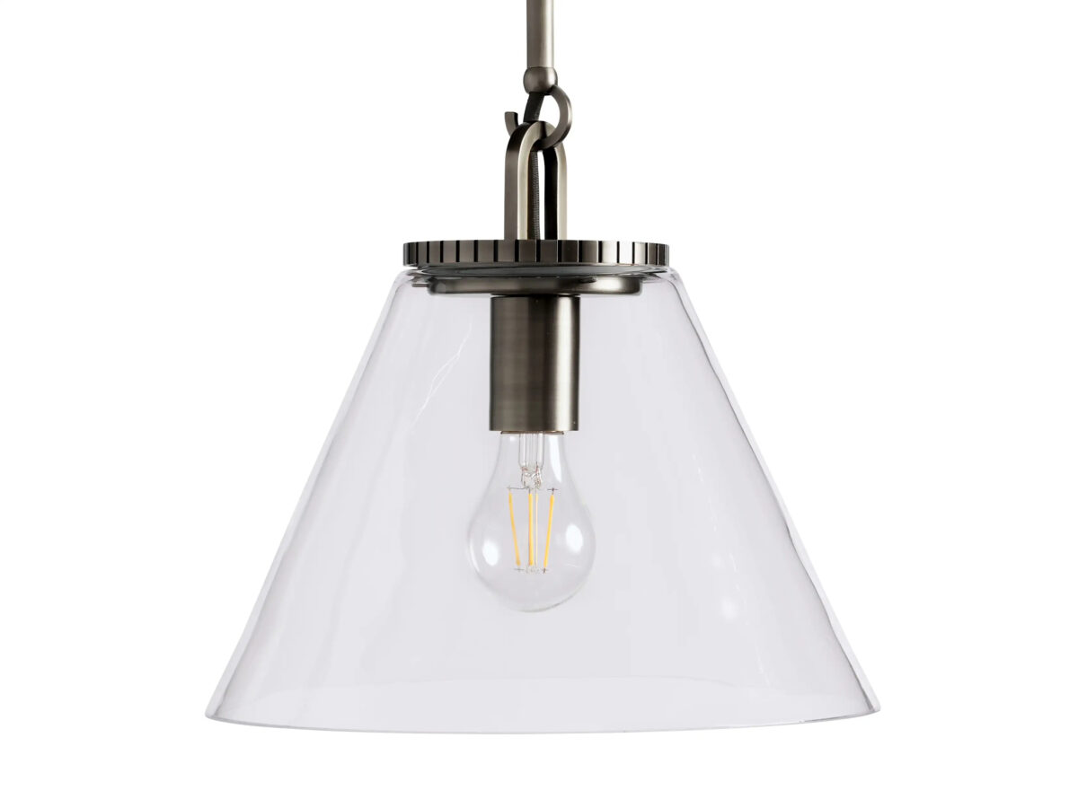 GV Bronze Glass Pendant with Cone Shade and Rod - Image 3
