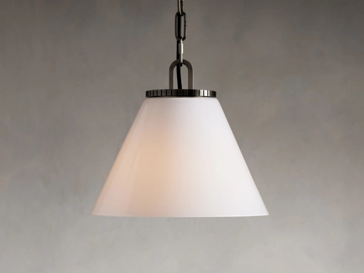 GV Bronze Cone Pendant with Clear Glass Chain Light - Image 9
