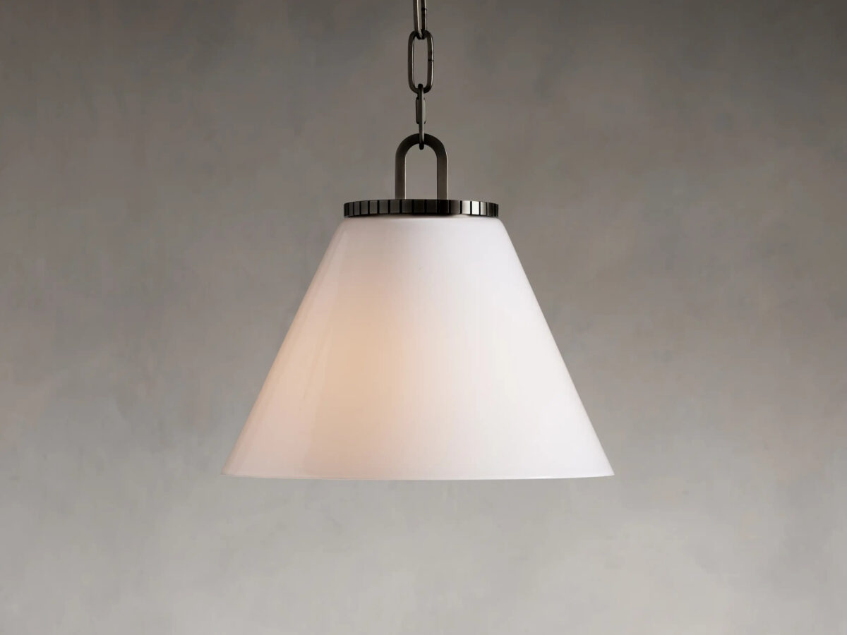 GV Bronze Cone Pendant with Clear Glass Chain Light - Image 14