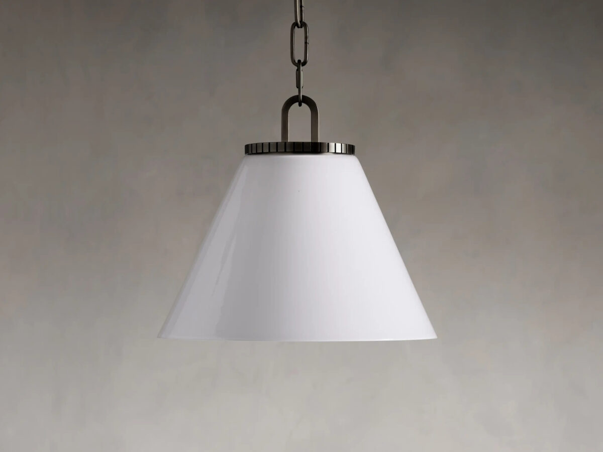 GV Bronze Cone Pendant with Clear Glass Chain Light - Image 12