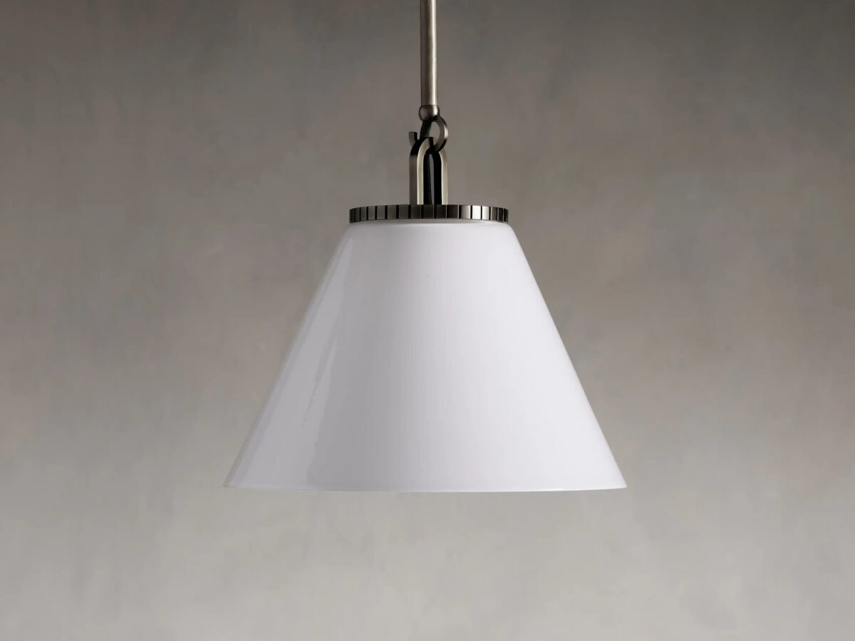 GV Bronze Glass Pendant with Cone Shade and Rod - Image 7
