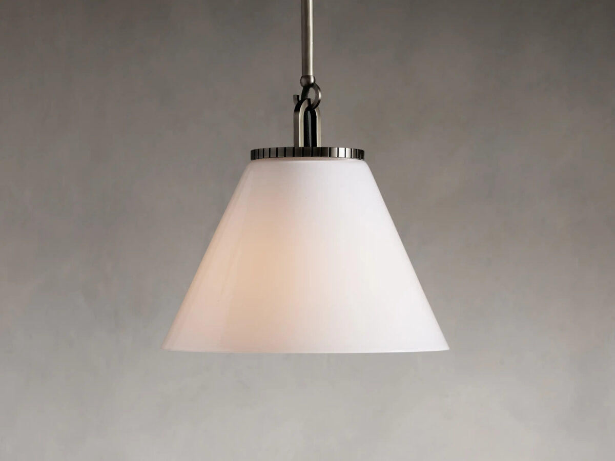 GV Bronze Glass Pendant with Cone Shade and Rod - Image 6