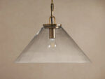 GV Brass Cone Pendant with Clear Glass and Chain - Image 2