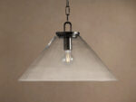 GV Bronze Cone Pendant with Clear Glass and Chain