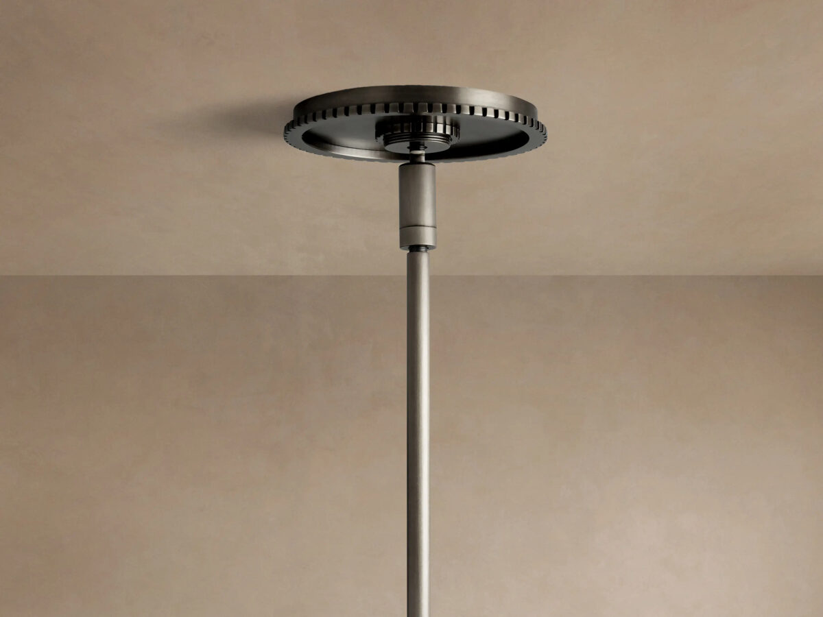GV Large Bronze glass cone pendant with Clear Glass - Image 4