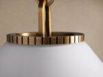 GV Brass Cone Pendant with Milk Glass Shade and Chain - Image 3