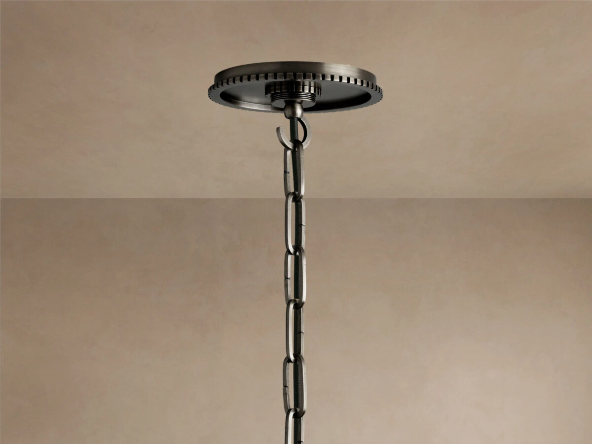 GV Large Bronze Pendant Light with Milk Glass Cone Shade - Image 4
