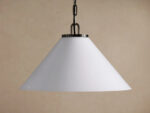 GV Large Bronze Pendant Light with Milk Glass Cone Shade - Image 2