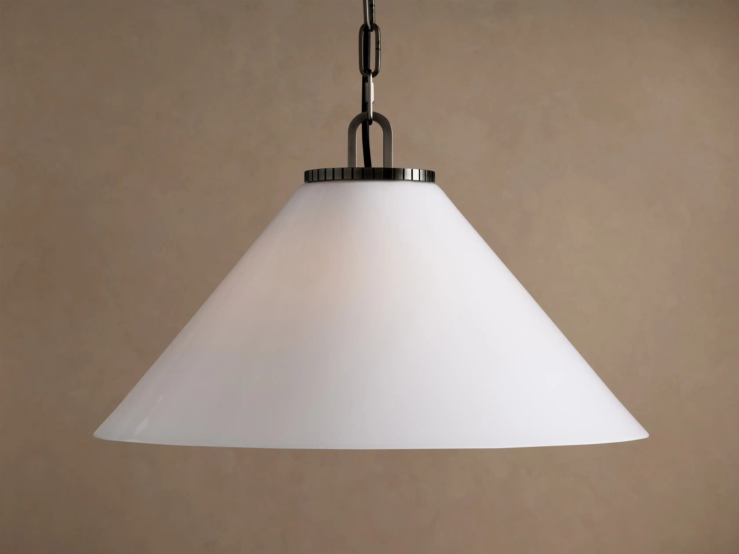 6610031104KT_DCJ260113 GV Large Bronze Pendant Light with Milk Glass Cone Shade - Image 1