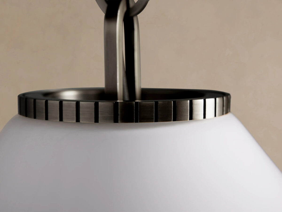 GV Bronze Glass Pendant Large Cone with Milk Glass - Image 3
