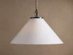 GV Bronze Glass Pendant Large Cone with Milk Glass