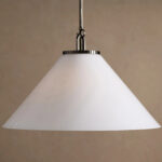 GV Bronze Glass Pendant Large Cone with Milk Glass