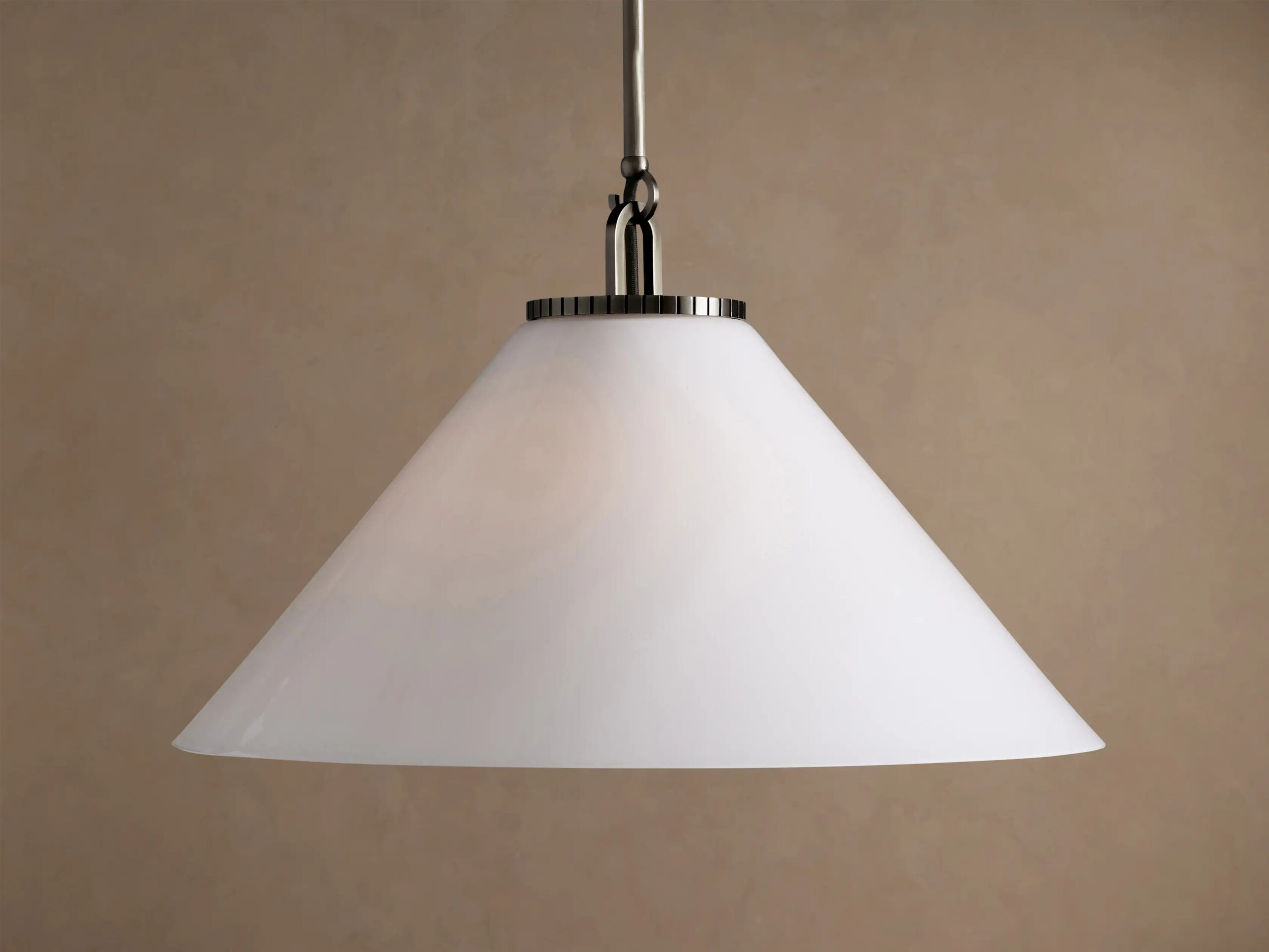 6610031106KT_DCK260113 GV Bronze Glass Pendant Large Cone with Milk Glass - Image 1