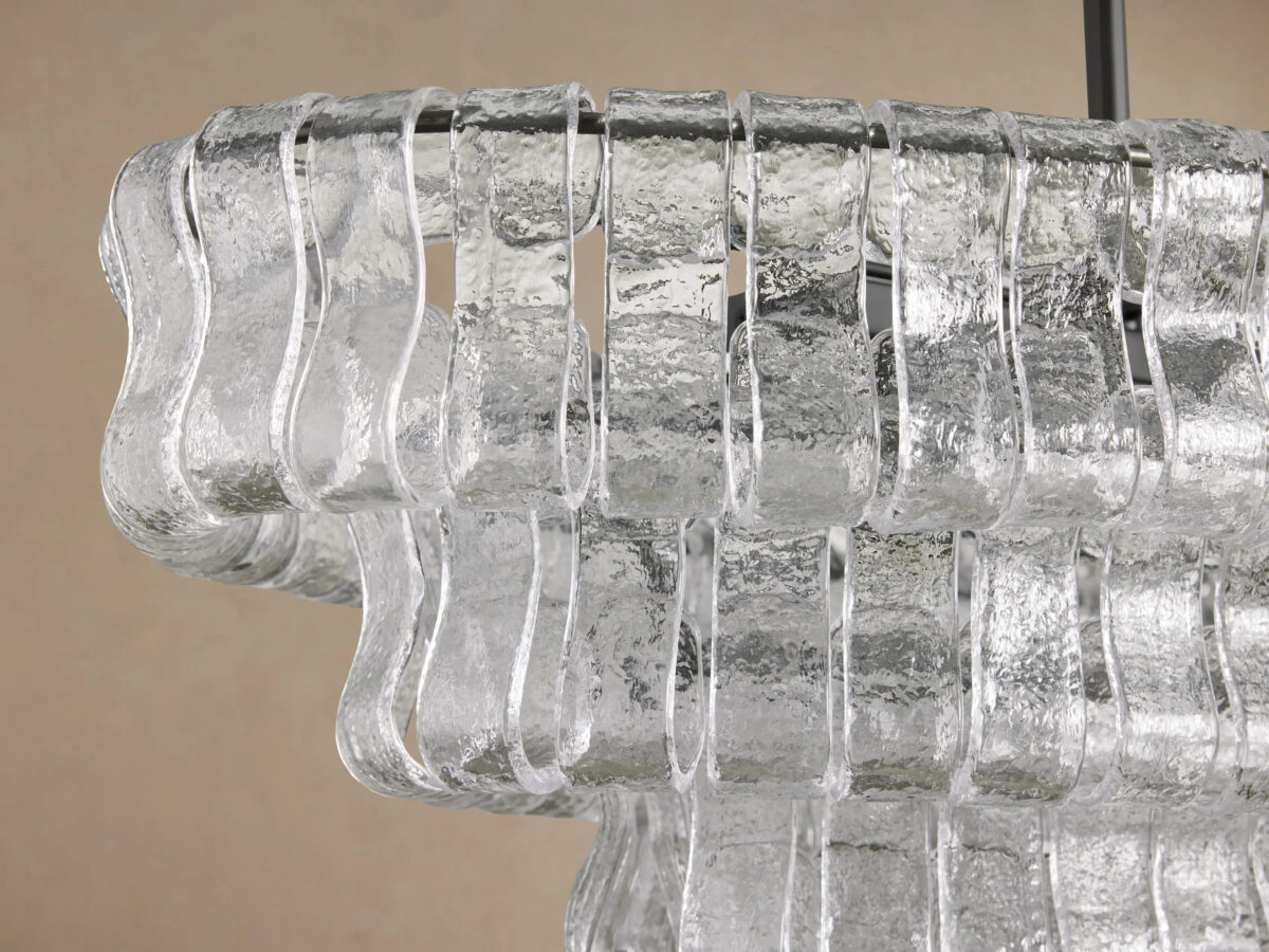 GV Ghiaccio 54 Inch Bronze Clear Glass Chandelier - Image 3