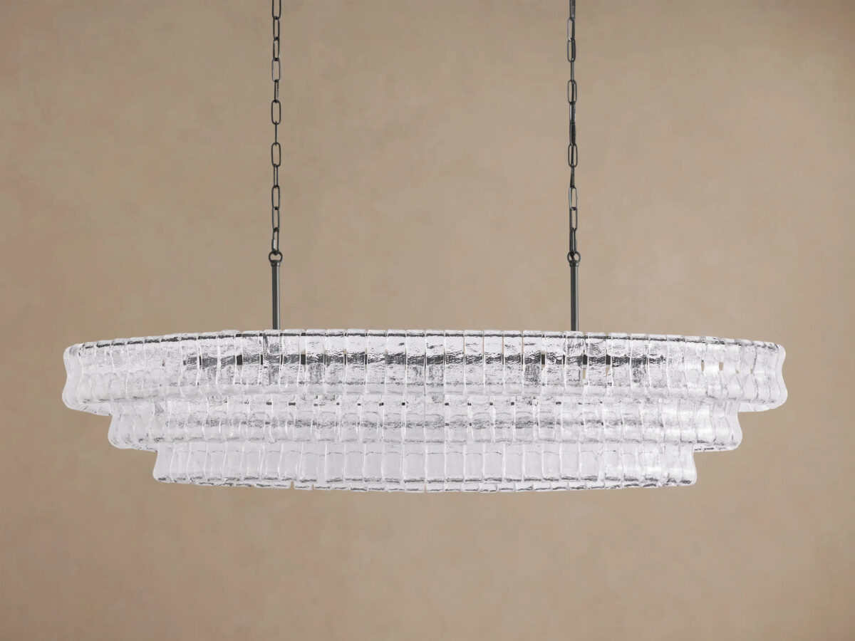 GV Ghiaccio 54 Inch Bronze Clear Glass Chandelier - Image 2