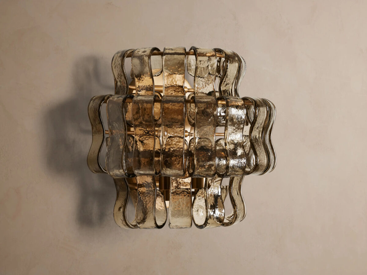 GV Modern Glass Sconce in Green Glass and Bronze - Image 17