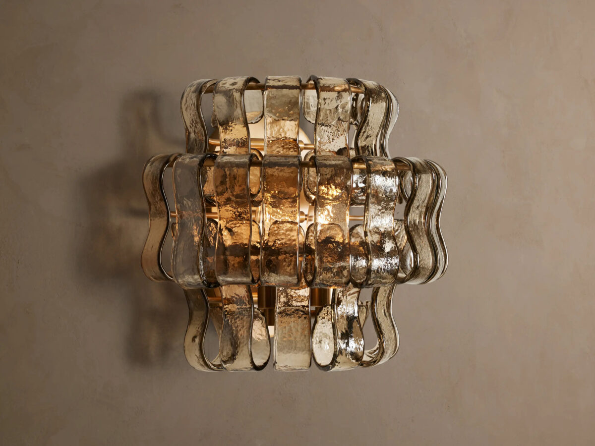 GV Modern Glass Sconce in Green Glass and Bronze - Image 16