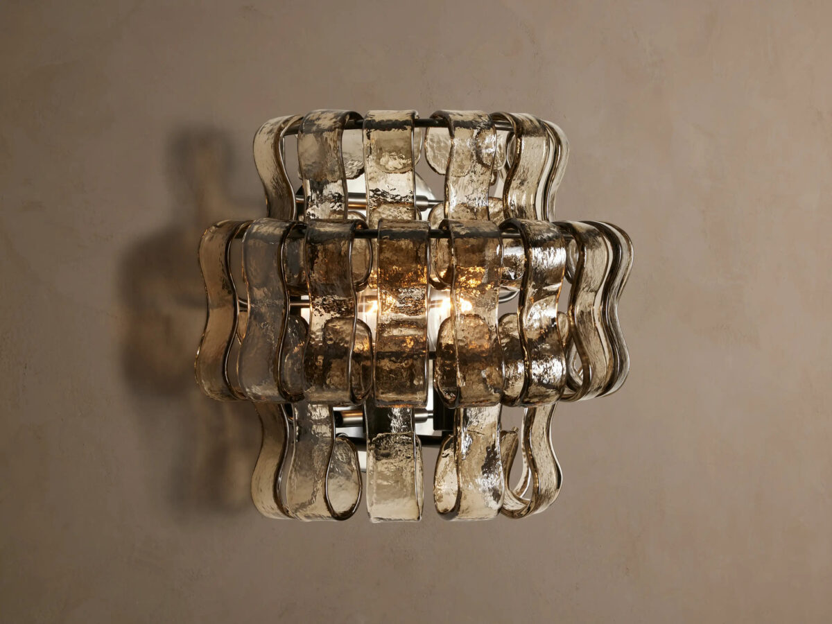 GV Modern Glass Sconce in Green Glass and Bronze - Image 13