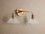 GV Theron Brass Glass Sconce Double Wall Light - Image 2