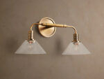 GV Theron Brass Glass Sconce Double Wall Light