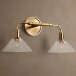 GV Theron Brass Glass Sconce Double Wall Light