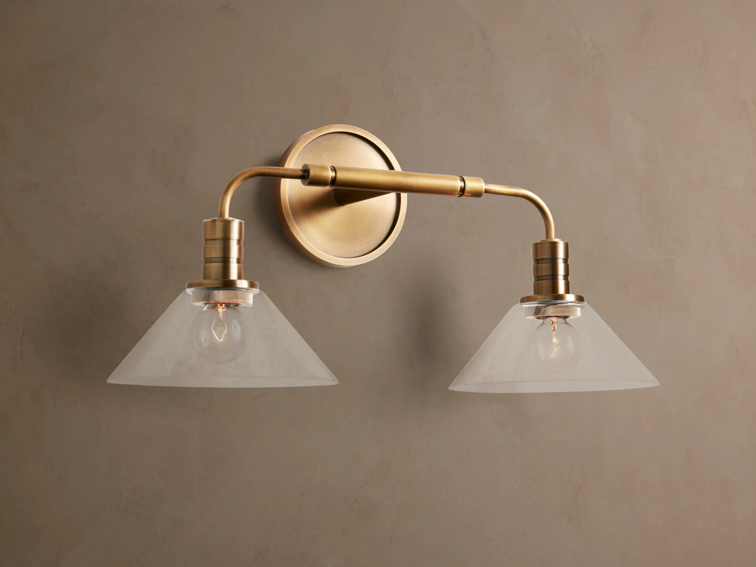 6610031H108_C260129 GV Theron Brass Glass Sconce Double Wall Light - Image 1